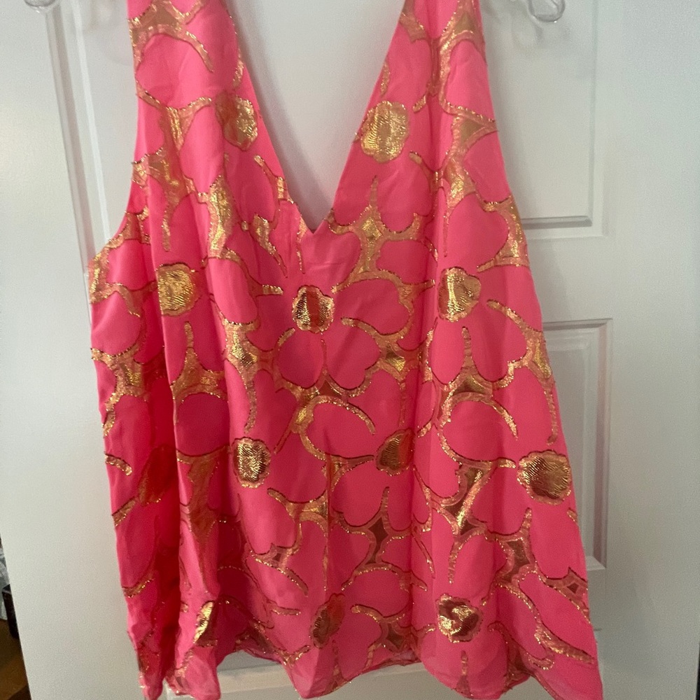 Lilly Pulitzer Pink Silk Tank